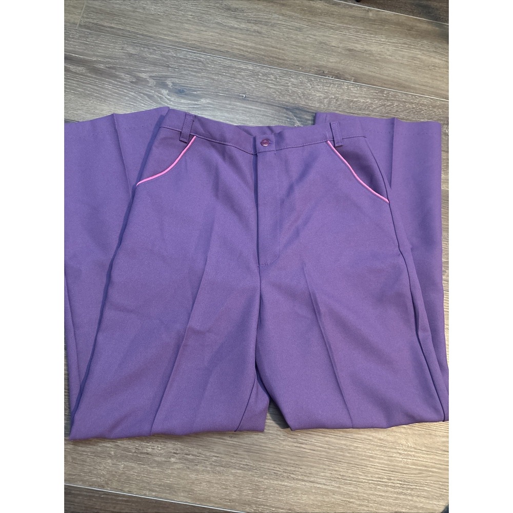 VINTAGE Montgomery Ward Pants Women Grape Purple Polyester 30x29